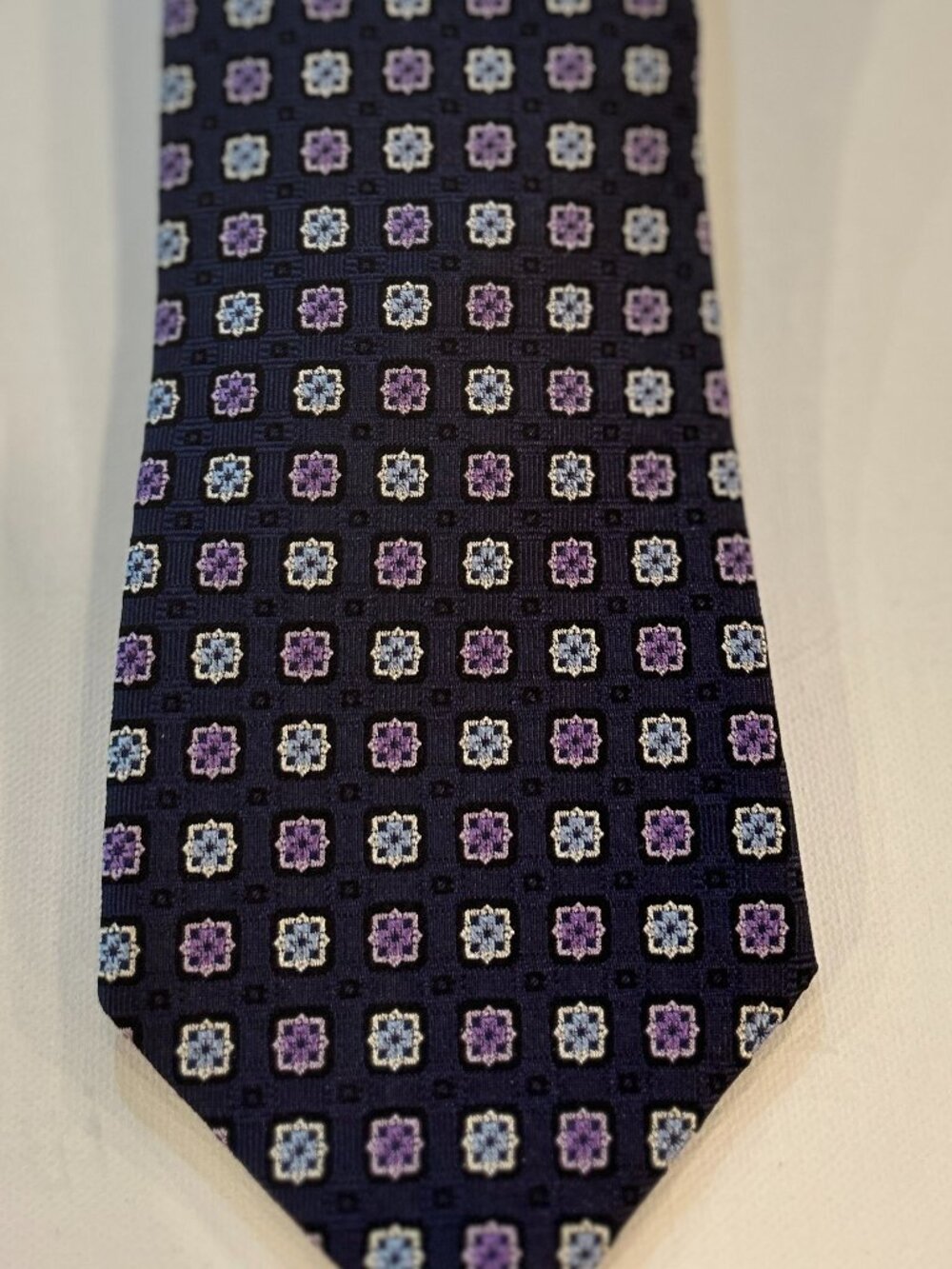 Brooks Brothers Makers and Merchants Silk Tie, NWT Geometric Blue Purple
